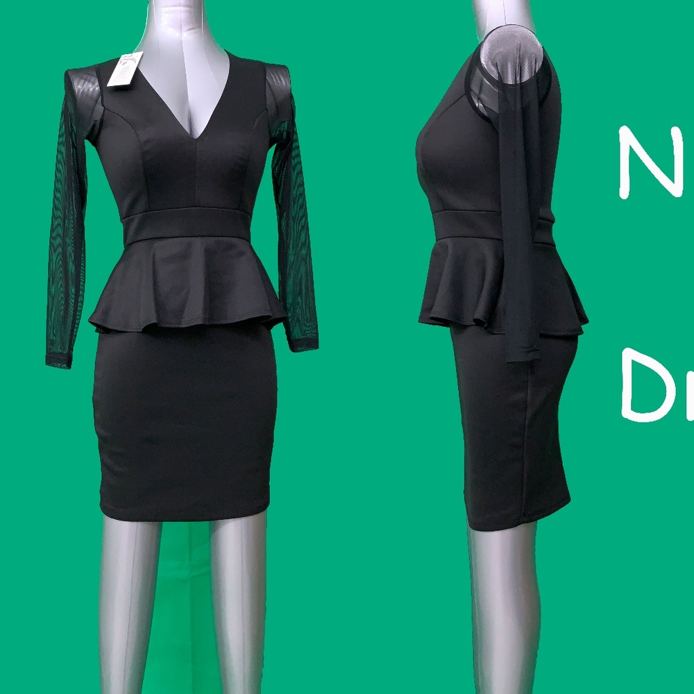 Black Dress Size Small Atmosphere Mark Midi Length